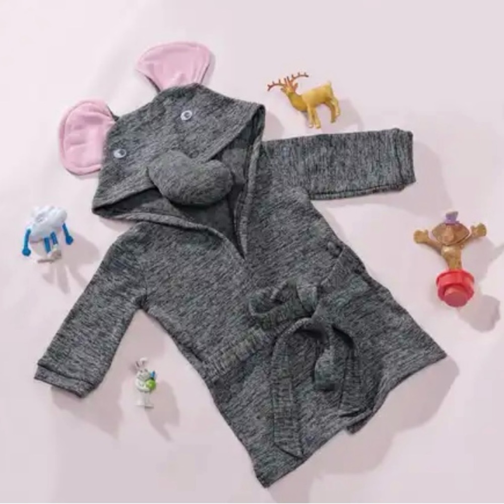 Gray Elephant Baby/Toddler Bath Towel/Robe